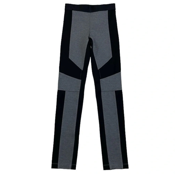 BCBGMaxAzria Leggings Women's XXS XX Small Black Grey Jeremiah Colorblock NWT - Picture 1 of 12